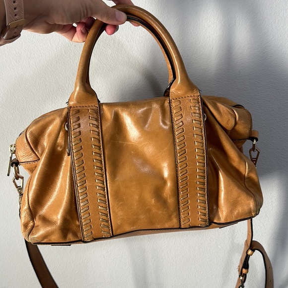 REBECCA MINKOFF Camel Vanity Zip Satchel Detachable Strap Purse Bag - Picture 2 of 8